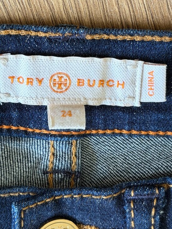 Tory Burch Women's Straight Leg Navy Blue Jeans Size: 24 - Picture 6 of 13